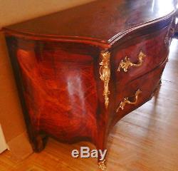 Beautiful French Louis Style Bombay Chest of Drawers Console Cabinet, Inlaid