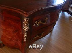 Beautiful French Louis Style Bombay Chest of Drawers Console Cabinet, Inlaid
