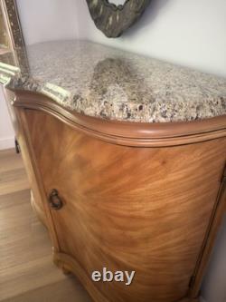 Beautiful Large Bernhardt Brand China Hutch with Granite Top Beautiful Large Bernhardt Brand China Hutch with Granite Top