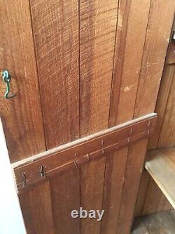 Beautiful Primitive Antique Bead Board Cabinet 79x41 Square Nails 1800's Rare