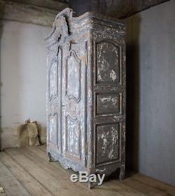 Beautiful, rare Antique French Armoire, Vintage, Painted