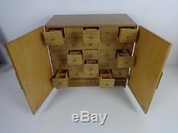 Bespoke Cabinet Small Haberdashery Sewing Crafts 25 Drawer 75 Section Birch Wood