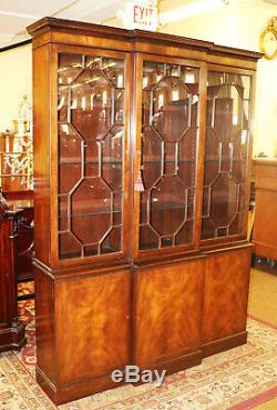Best Rare Small Size Old Baker Crown Glass Breakfront Bookcase China Cabinet