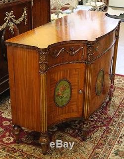 Best Satinwood French Figural Paint Decorated Commode Server Buffet Sideboard