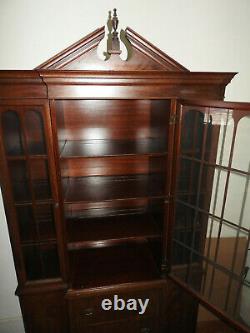 Big Old Gorgeous Mahogany Wooden China Cabinet HEAVY