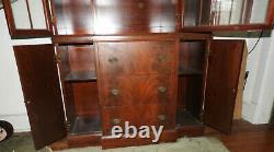 Big Old Gorgeous Mahogany Wooden China Cabinet HEAVY