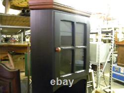 Black and Walnut Corner Cabinet-72H 19 inside Width 9 by 15 by 9 front. NIB