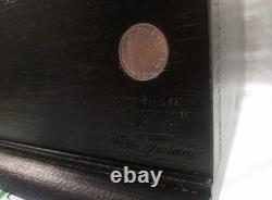 Black wooden cabinet with 5 drawers for coins. Handmade, using real wood