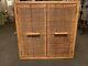 Boho Chic Bamboo Wicker Cabinet Vintage