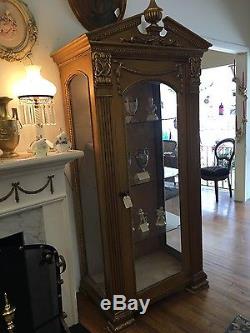 Breathtaking Carved Antique Gold Gilt Curio Cabinet