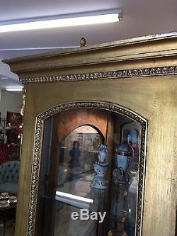 Breathtaking Carved Antique Gold Gilt Curio Cabinet