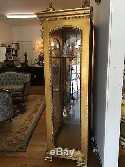 Breathtaking Carved Antique Gold Gilt Curio Cabinet