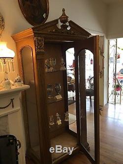 Breathtaking Carved Antique Gold Gilt Curio Cabinet