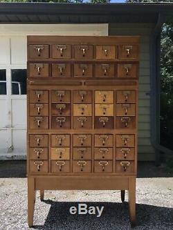 Bro-Dart Industries Vintage Wood Library Card Catalog