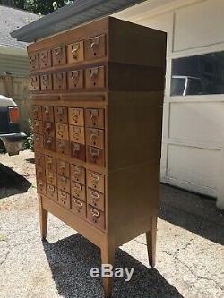 Bro-Dart Industries Vintage Wood Library Card Catalog