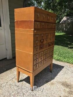 Bro-Dart Industries Vintage Wood Library Card Catalog