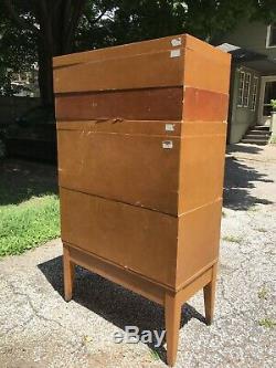 Bro-Dart Industries Vintage Wood Library Card Catalog