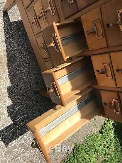 Bro-Dart Industries Vintage Wood Library Card Catalog