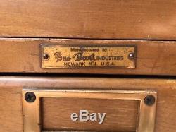 Bro-Dart Industries Vintage Wood Library Card Catalog