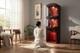 Buddhist Chinese Vietnamese Altar Shrine Cabinet 3 Levels Lights Red Wood 84 H