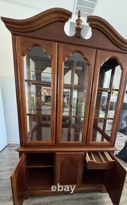 Burl Ash Wood China Cabinet