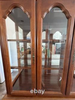 Burl Ash Wood China Cabinet