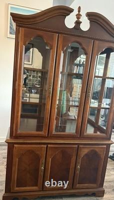 Burl Ash Wood China Cabinet