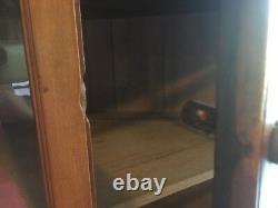 C1790 Antique Handmade Cherry Wood Corner Cupboard 16 Panes Original Wavy Glass