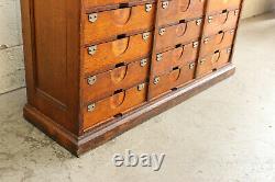 C1878 Antique Industrial Ambergs Oak 36 Drawer Paper File Cabinet Apothecary