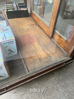 C1890 vintage oak glass floor country store case 42 w x 40 h x 24 Glass Doors