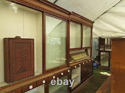 C1895 antique OAK & GLASS APOTHECARY cabinetry 72' long x 8' high Nebraska