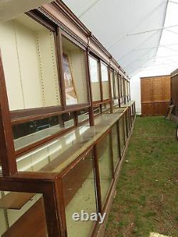 C1895 antique OAK & GLASS APOTHECARY cabinetry 72' long x 8' high Nebraska