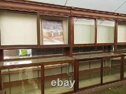 C1895 antique OAK & GLASS APOTHECARY cabinetry 72' long x 8' high Nebraska