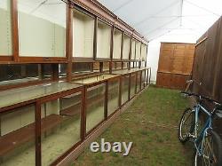 C1895 antique OAK & GLASS APOTHECARY cabinetry 72' long x 8' high Nebraska