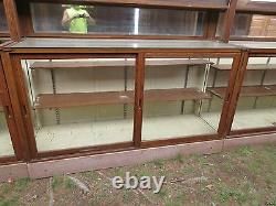 C1895 antique OAK & GLASS APOTHECARY cabinetry 72' long x 8' high Nebraska