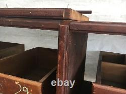 C1900 antique store counter cabinet open top shelves PINE original varnish 14