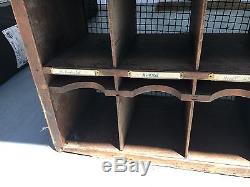 C1900 oak post office or Railroad station cubby sorter NY state 48.5 x 36 x 11