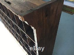 C1900 oak post office or Railroad station cubby sorter NY state 48.5 x 36 x 11