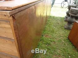 C1910-20 BUILT in PANTRY cabinet COUNTER multi drawer Heart pine 11' x 41 x 25