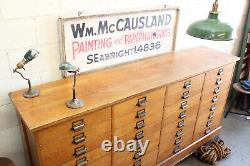 C1930s Antique Industrial Oak 32 Drawer Paper Flat File Cabinet Apothecary Vtg