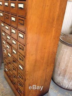 Circa 1910 Antique 56 Drawer Oak Card Library File Cabinet- Yale University