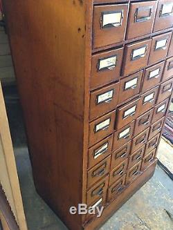 Circa 1910 Antique 56 Drawer Oak Card Library File Cabinet- Yale University