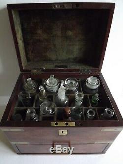 Campaign Style Medical Apothecary Box With Contents Fine Victorian