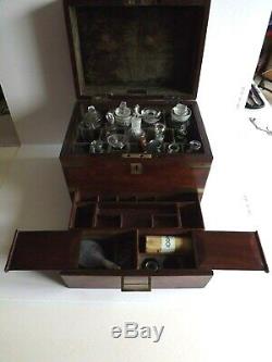 Campaign Style Medical Apothecary Box With Contents Fine Victorian