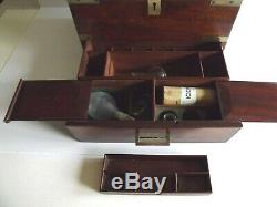 Campaign Style Medical Apothecary Box With Contents Fine Victorian