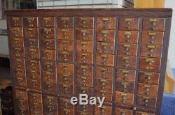 Card Catalog File Cabinet from Chicago Library, Solid Oak, Early 20th Century