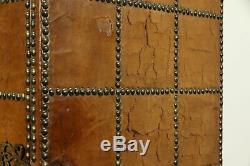 Carved Oak & Leather Antique Dutch Bar or Hall Cabinet #31354