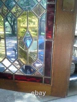 Carved Stained Glass Bookcase Gothic Victorian Cabinet