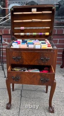 Caswell-Runyon Perfect Sewing Cabinet Flame Mahogany Circa 1930
