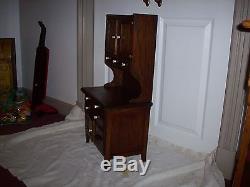 Child's Oak Hoosie Cabinet Salesmans Sample Tea Set